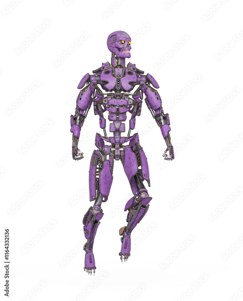 mega cyborg is floating and ready for action in white background mega cyborg is floating and ready for action in white background