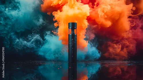 Obraz na płótnie Vaporizer in a Vibrant Smoke Cloud