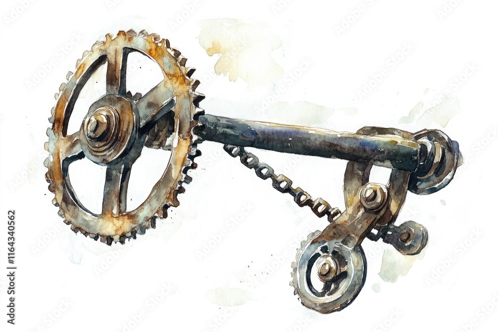 Close-up view of a bicycle chain and gear mechanism Close-up view of a bicycle chain and gear mechanism