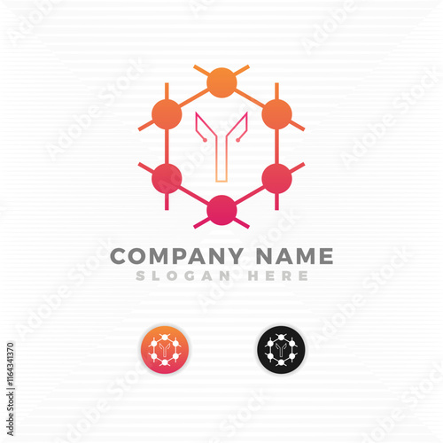 Chemical reaction blended with initial letter Y logo 