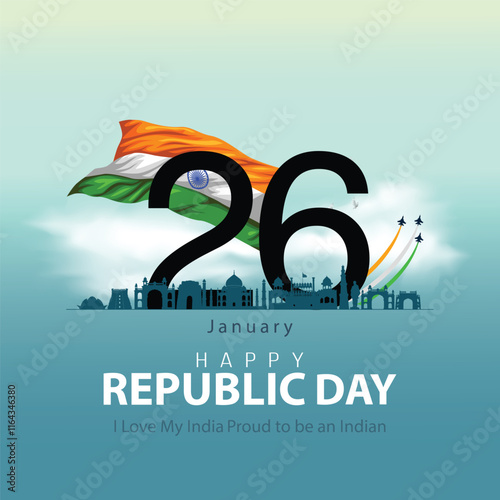 happy republic day India greetings. abstract vector illustration design.