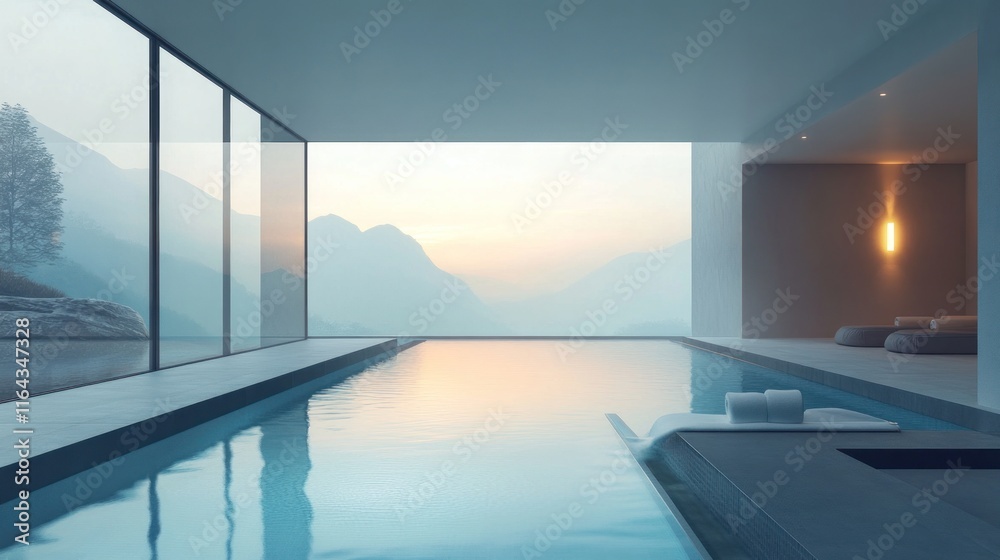 Fototapeta premium pool at sunset