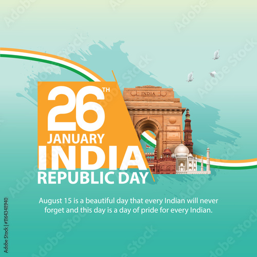 happy republic day India greetings. abstract vector illustration design.