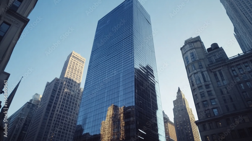 Modern Corporate Office Tower with Urban Cityscape Modern Corporate Office Tower with Urban Cityscape