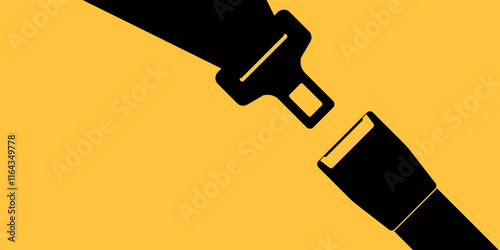 Safety Seatbelt. Car or Airplane Seatbelt. Fasten Your Seatbelt. Safety First.  Vector Illustration. 
