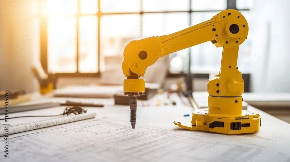 Modern Robotic Arm in Engineering Workshop Environment Modern Robotic Arm in Engineering Workshop Environment
