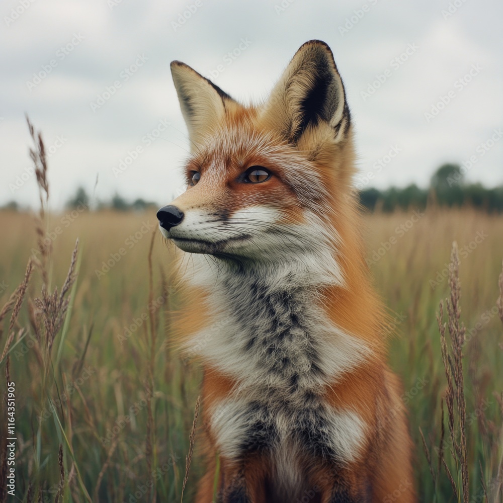 Fototapeta premium Red Fox in Golden Meadow