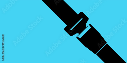 Safety Seatbelt. Car or Airplane Seatbelt. Fasten Your Seatbelt. Safety First.  Vector Illustration. 