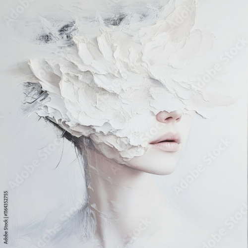 A close-up shot of a person wearing a colorful paper flower as a headpiece