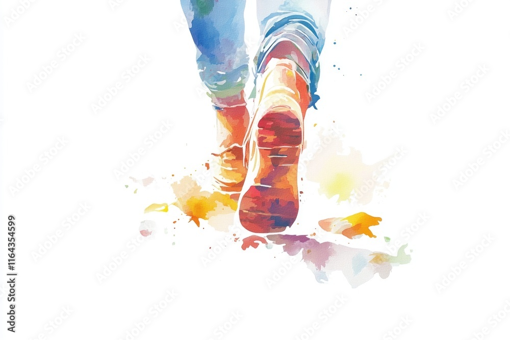 Fototapeta premium Close-up of human feet wearing various shoes, suitable for lifestyle or fashion editorial use