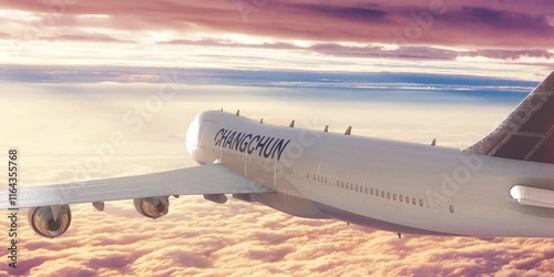 Wallpaper Mural Flight Plane Travel over Clouds Changchun Torontodigital.ca