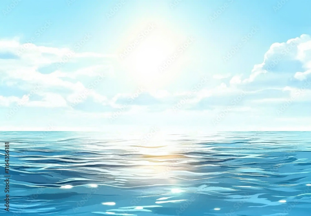 Obraz premium Serene Ocean Sunset View
