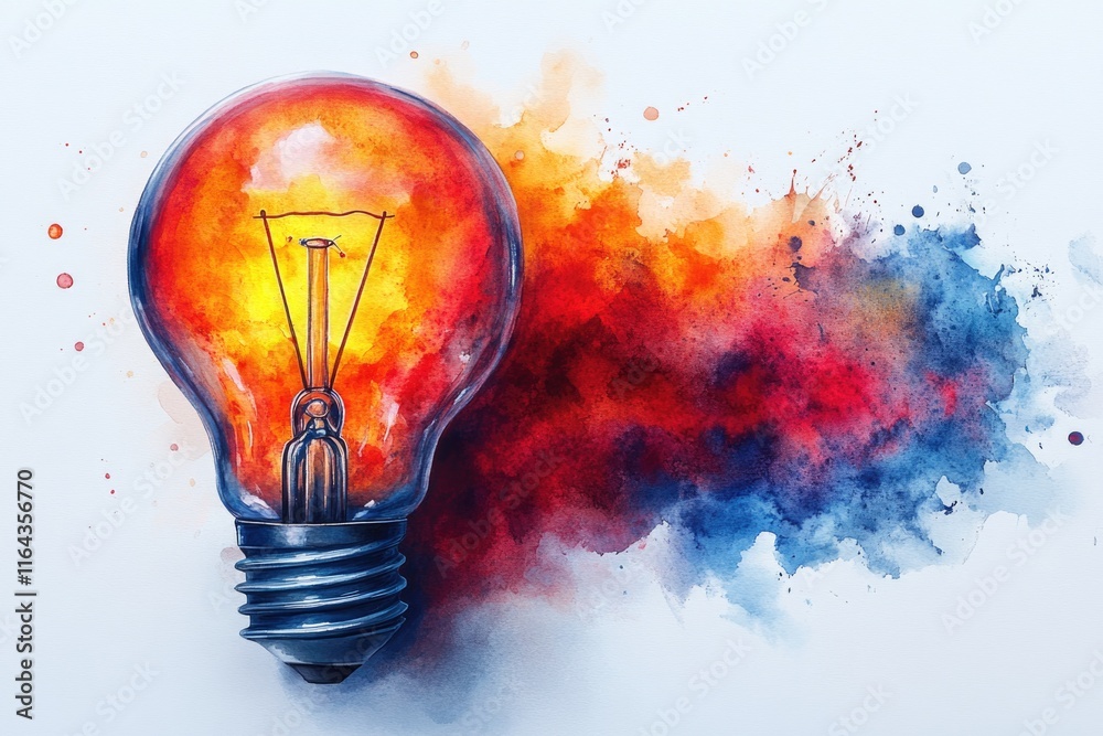 A single light bulb on a white background A single light bulb on a white background