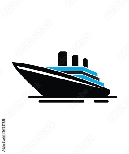 Cruise ship svg vector design graphic instant download 
