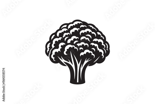 simple and unobtrusive cauliflower vector silhouette illustration isolated in white background
