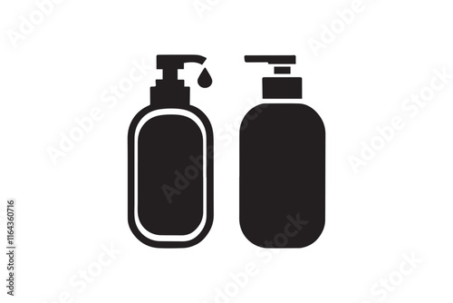 simple and unobtrusive hand sanitizer vector silhouette illustration isolated in white background
