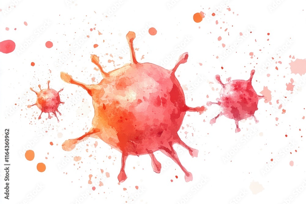Close-up of germs on a clean white surface, perfect for educational or healthcare purposes Close-up of germs on a clean white surface, perfect for educational or healthcare purposes