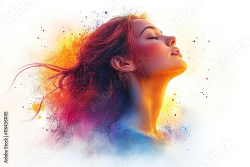 A woman with her eyes closed, letting the wind blow through her hair