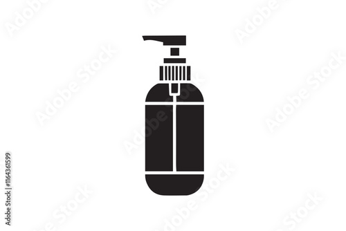 simple and unobtrusive hand sanitizer vector silhouette illustration isolated in white background
