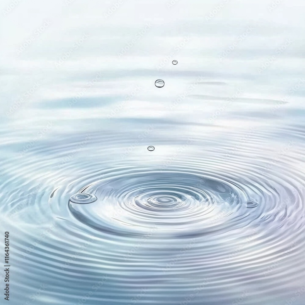 Water Drop Ripples: A Serene Nature Scene Water Drop Ripples: A Serene Nature Scene
