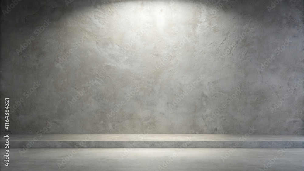 Empty Platform Against a Textured Concrete Wall with Spot Lighting Empty Platform Against a Textured Concrete Wall with Spot Lighting