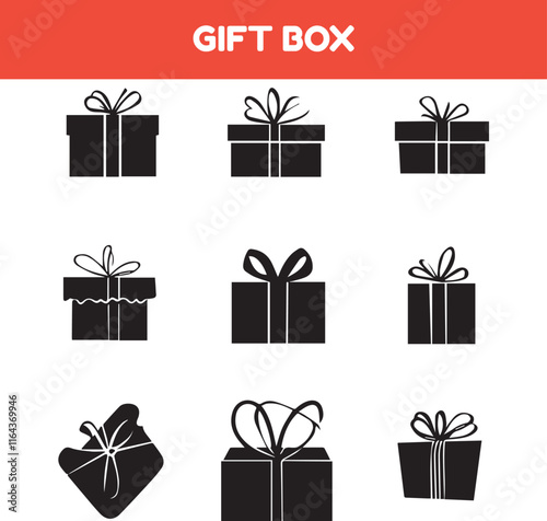 Line style icon related to shopping, present, gif, box