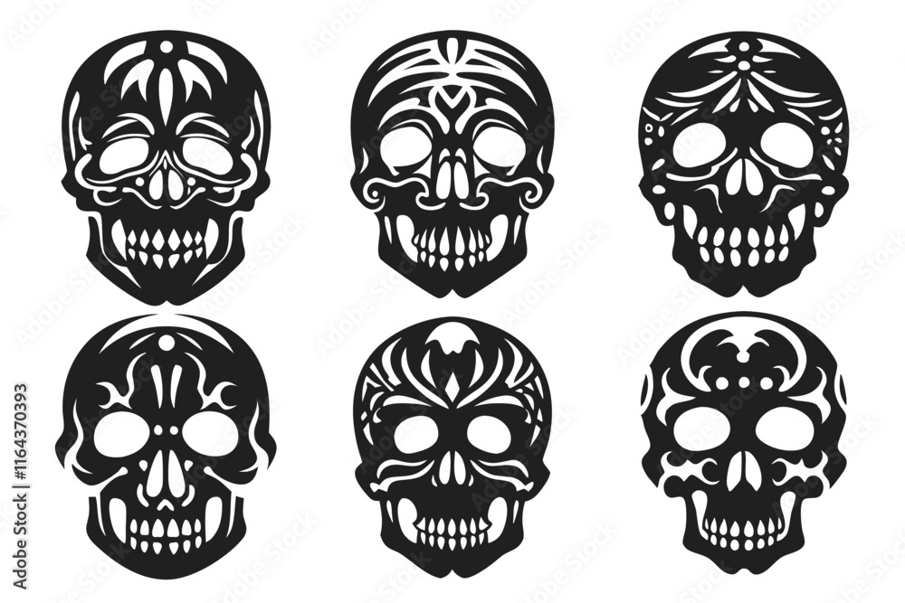set of skull vector illustration set of skull vector illustration