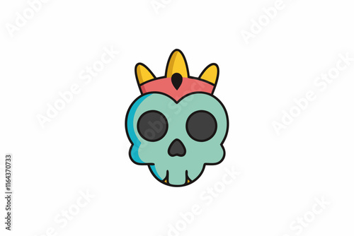 skull with a crown vector illustration