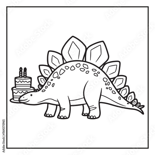 Cute Dinosaur Coloring Pages for Kids.
Dinosaur designs For Kids. Illustrations with Thick Lines