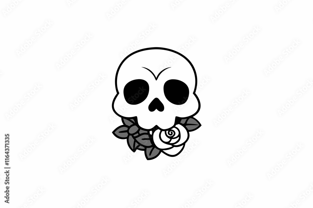 Skull with roses vector illustration Skull with roses vector illustration