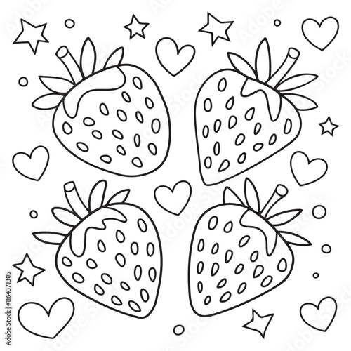Chidren coloring page fruits Strawberry