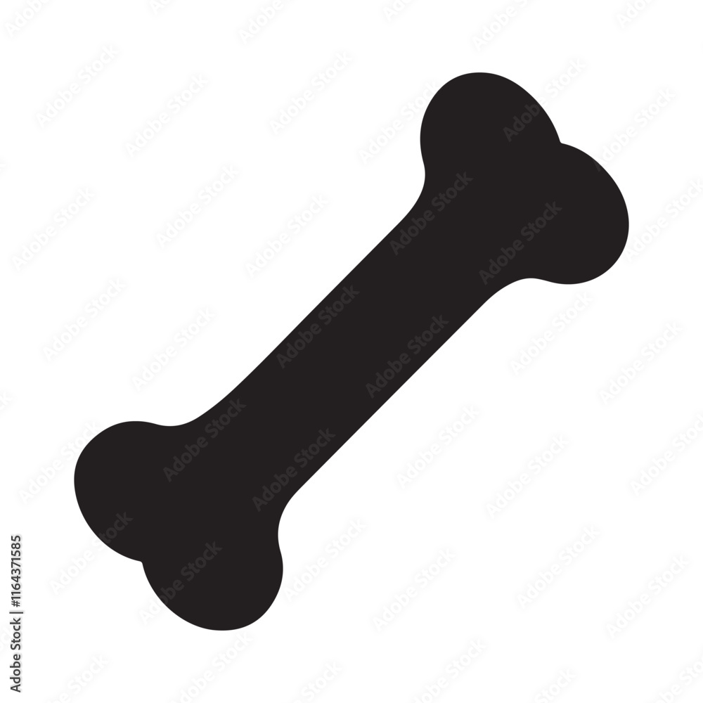 dog bone silhouette, black and white silhouette, vector and illustration dog bone silhouette, black and white silhouette, vector and illustration