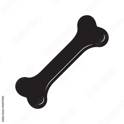 dog bone silhouette, black and white silhouette, vector and illustration