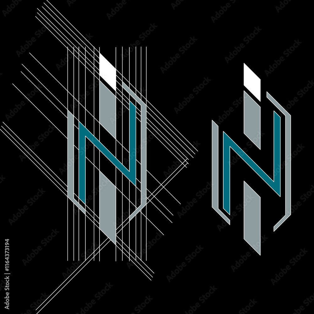 Elegant and Modern Logo Design with the Letter 'N + Shield Elegant and Modern Logo Design with the Letter 'N + Shield