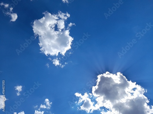 blue sky with clouds photo