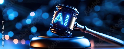 A gavel with glowing 