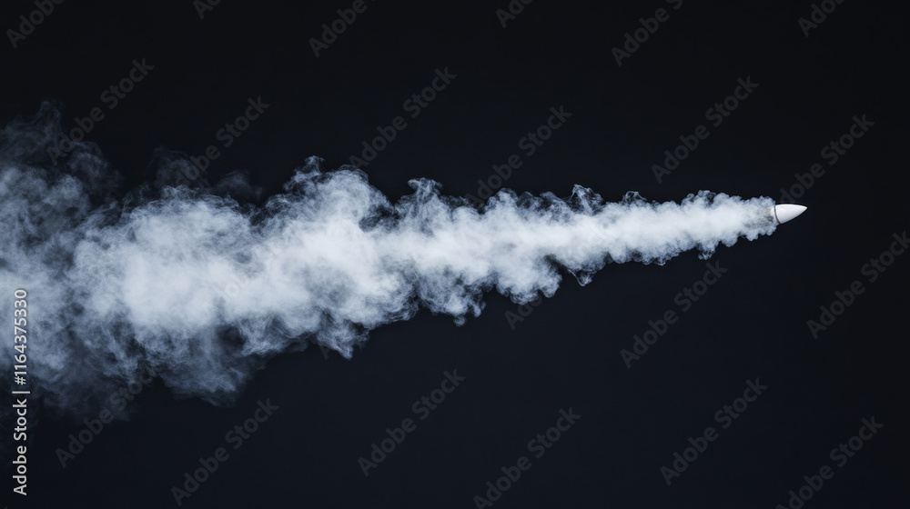 Rocket launch smoke trail vector. Isolated realistic jet takeoff explosion speed effect. White spacecraft spray set with steam track in air. Airplane start engine burst take off, aviation show Rocket launch smoke trail vector. Isolated realistic jet takeoff explosion speed effect. White spacecraft spray set with steam track in air. Airplane start engine burst take off, aviation show