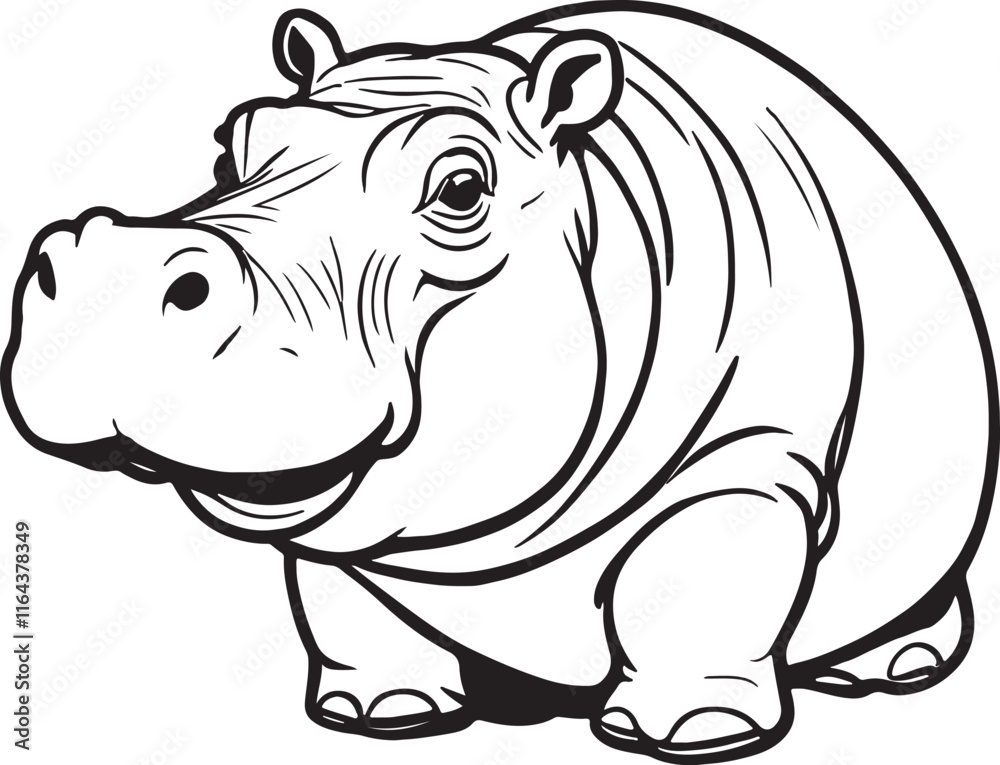 Fototapeta premium Hippopotamus Vector illustration
