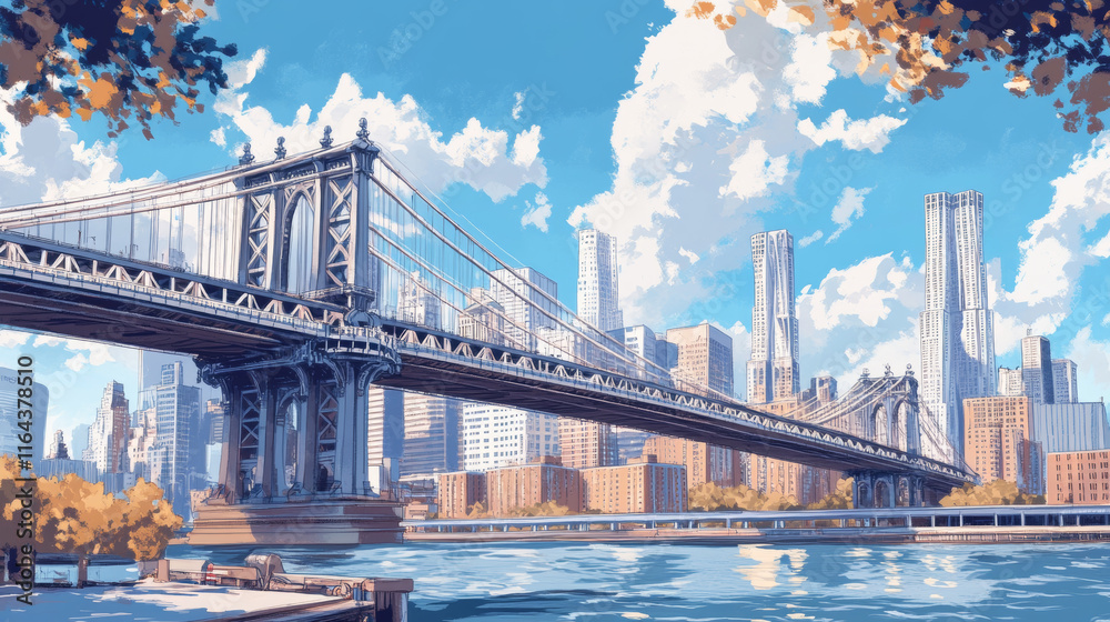 Fototapeta premium Bridges isometric web banner with city architecture construction of different design. Urban infrastructure, famous landmark, drawbridges for transport cross water or road 3d vector line art web banner