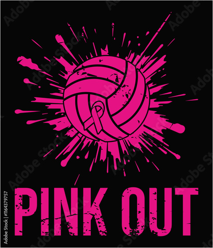 Volleyball pink out printable cut file.