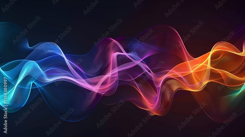 Holographic neon curved wave with abstract fluid Holographic neon curved wave with abstract fluid