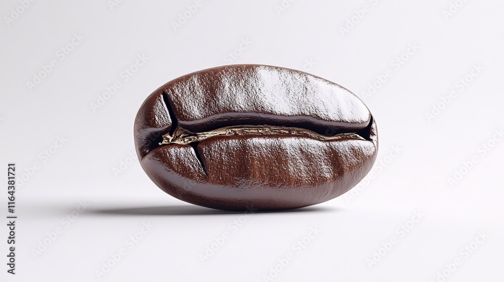 A single, glossy coffee bean with a rich brown color sits on a plain background, offering clear copy space for design or promotional content related to coffee products A single, glossy coffee bean with a rich brown color sits on a plain background, offering clear copy space for design or promotional content related to coffee products