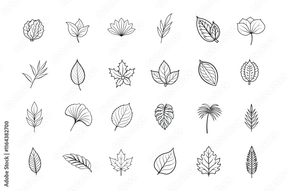 Fototapeta premium Variety of Leaf Logo Icons set