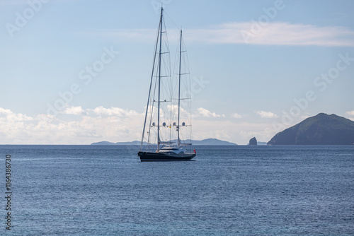 Saint Vincent and the Grenadines, sailboat on the mooring