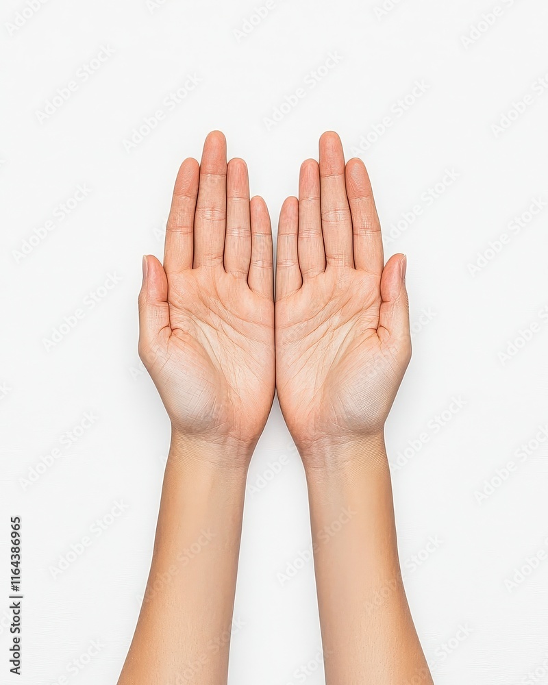 Two open hands against a clean white background, symbolizing connection, openness, and communication in everyday life. Two open hands against a clean white background, symbolizing connection, openness, and communication in everyday life.