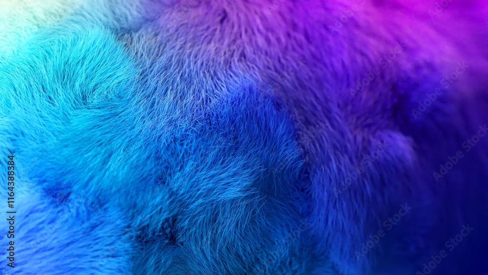 Obraz premium Soft fluffy texture of fur is displayed in gradient colors, creating a vibrant and textured background, perfect for various design and creative projects