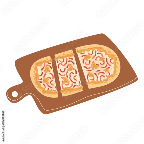 Traditional French Dish Tarte Flambee or Flaming Pie