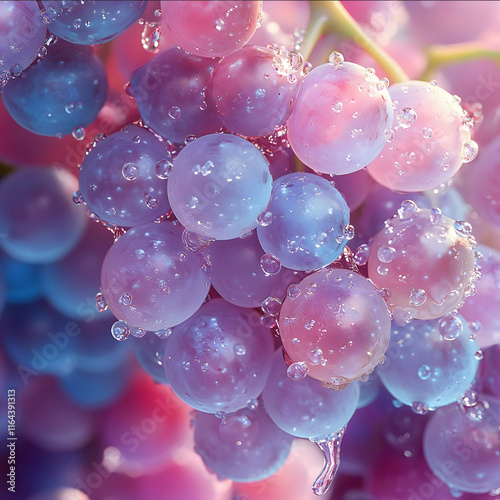 Grapes closeups pastel colors lovely shiny honeylike sugar coatings trickle down like a tanghulu photo