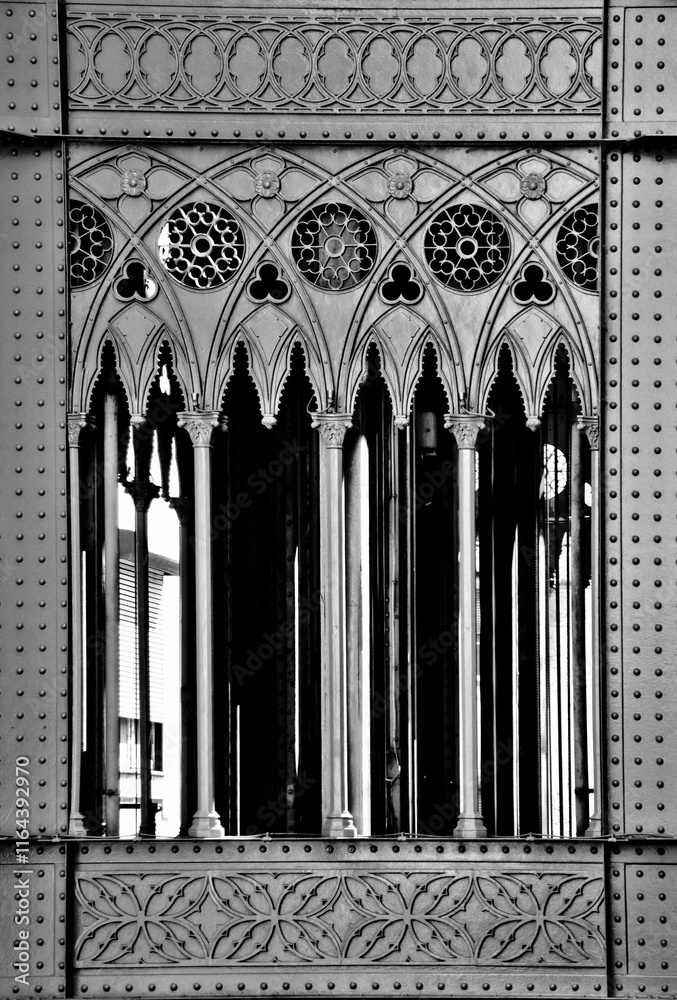 Santa Justa Lift: Artistic Iron Details in Lisbon (Portugal)