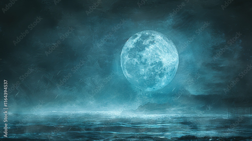 Fototapeta premium Stunning desert scene beneath a radiant moon a digital artwork for nature enthusiasts